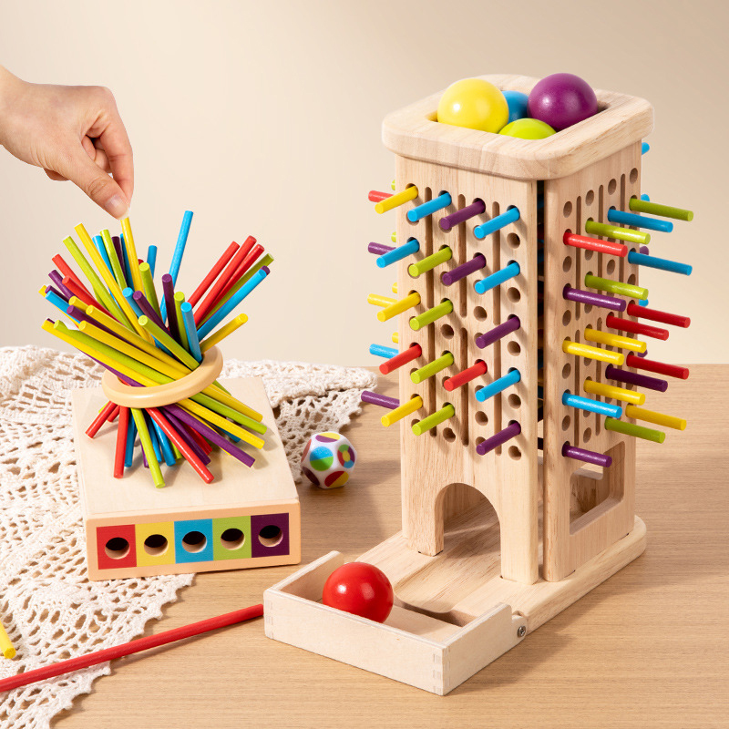 Dice Tower Wooden - Gioco Montessori Giocattolo a torre con