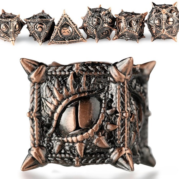 Dice Tower Wooden - Set di Dadi Metallici Dungeon and